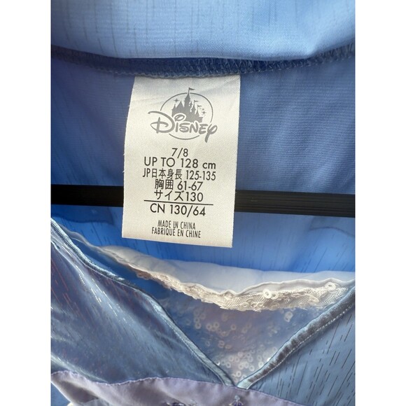 Disney Frozen Elsa Blue Dress With Embroidered Details & Sheer Overlay For Girls - Picture 2 of 5